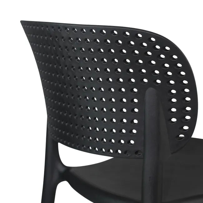 Silla Apilable de PVC – Diseño Moderno y Funcional (Negro)