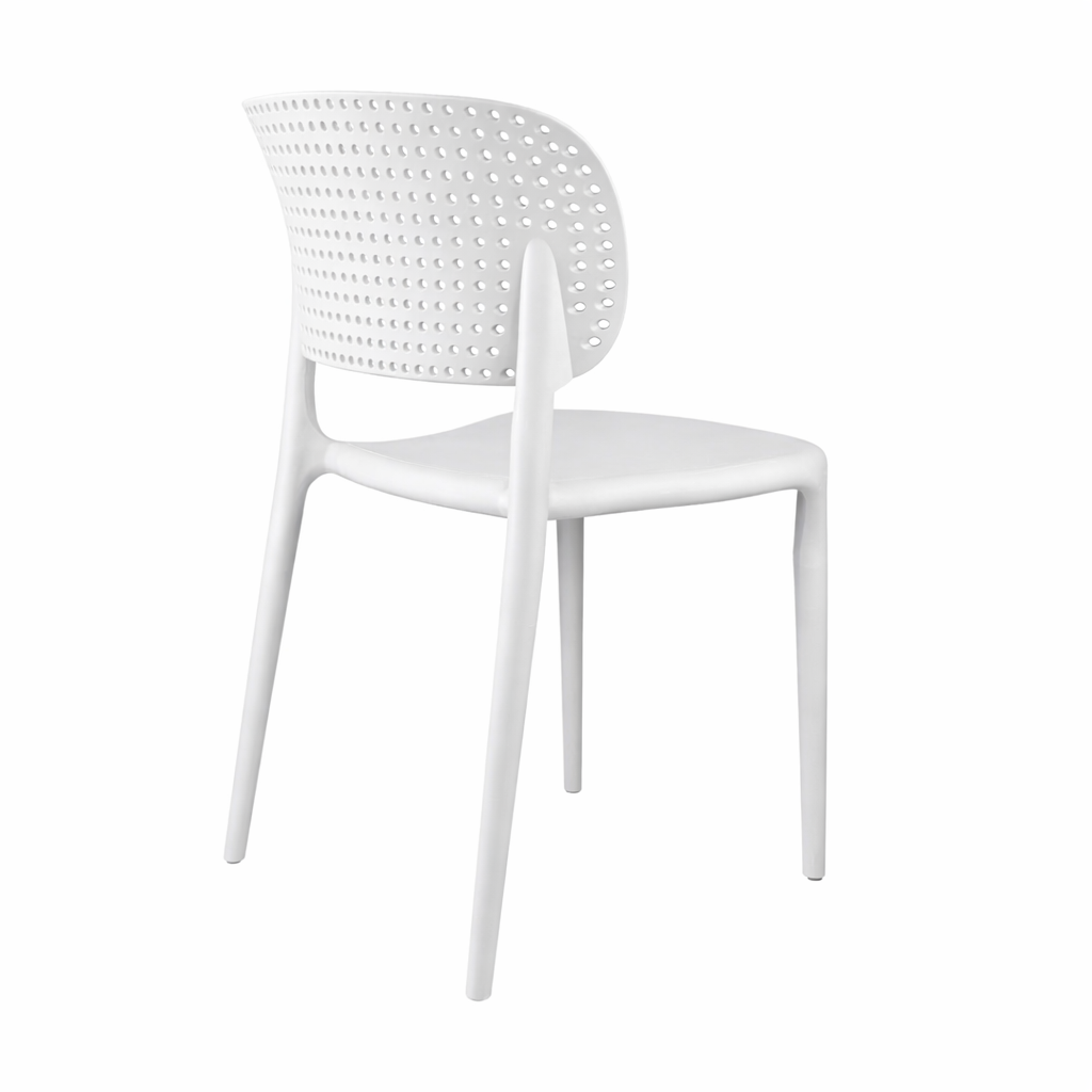 Silla Apilable de PVC – Diseño Moderno y Funcional (Blanco)