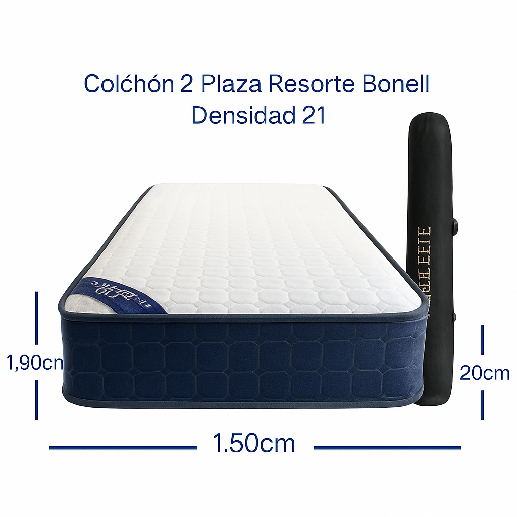 Colchón 2 Plazas Resorte Tevere Altura 20cm