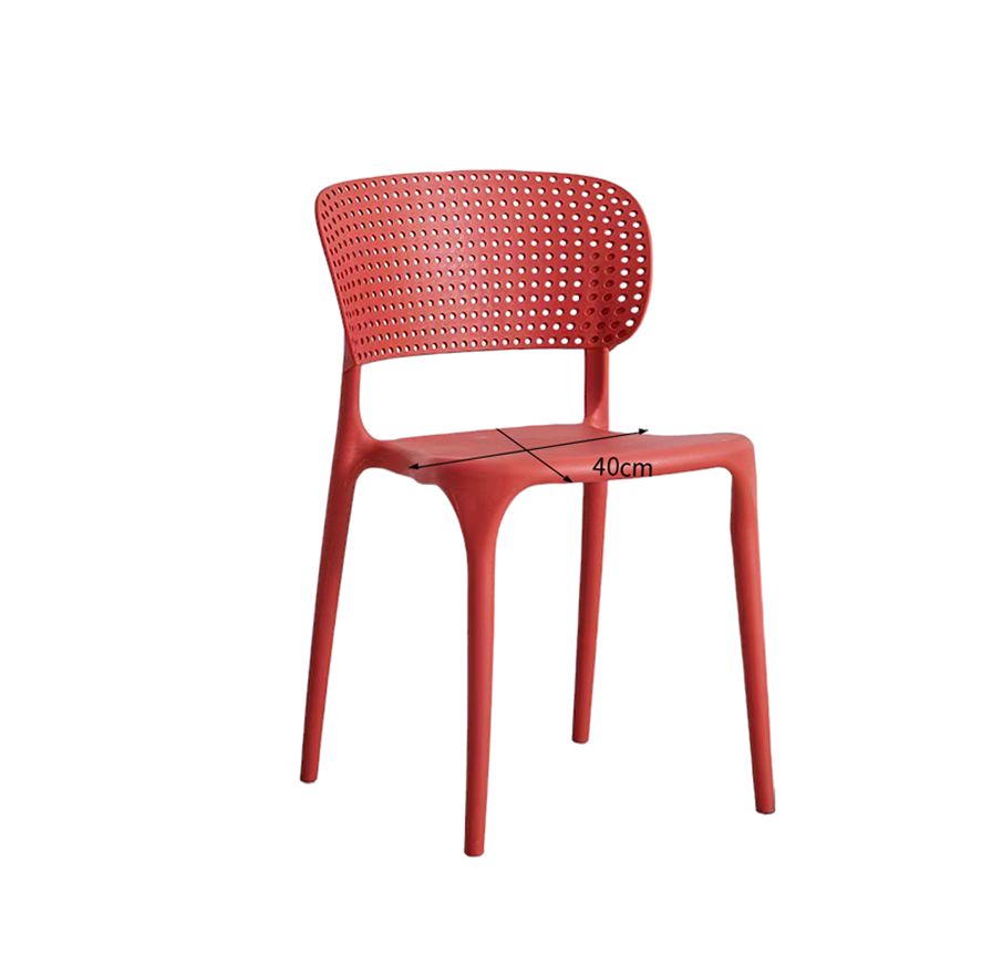 Silla Apilable de PVC – Diseño Moderno y Funcional (Rojo)