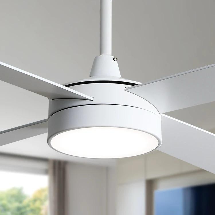 Ventilador de Techo 4 Aspas Blanco con Luz Led