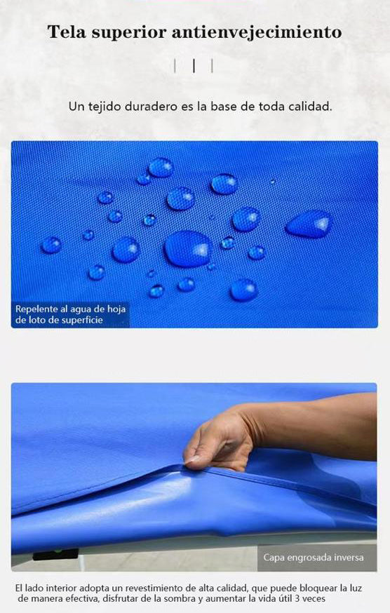 Toldo Plegable 3x3 Impermeable Color Azul